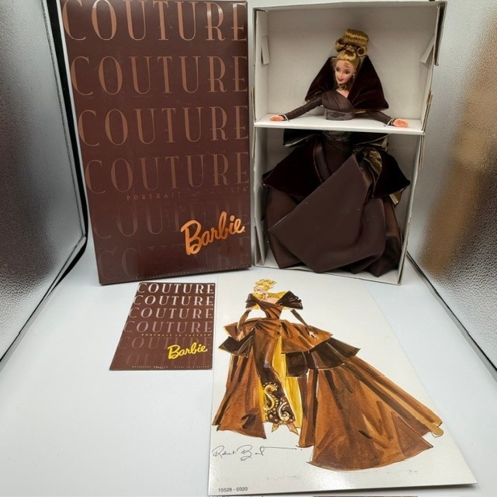Barbie Couture Portrait in Taffeta 1996 Collector Edition Mattel 15528 Brown - Picture 2 of 9